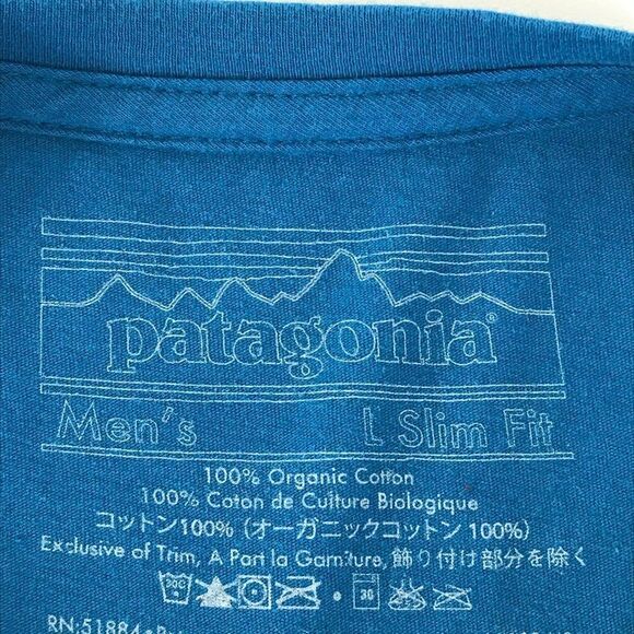 Patagonia Dirksen Derby 10 Slim Fit Tee Men's Large Crew Neck 100% Cotton Rally - Picture 9 of 10